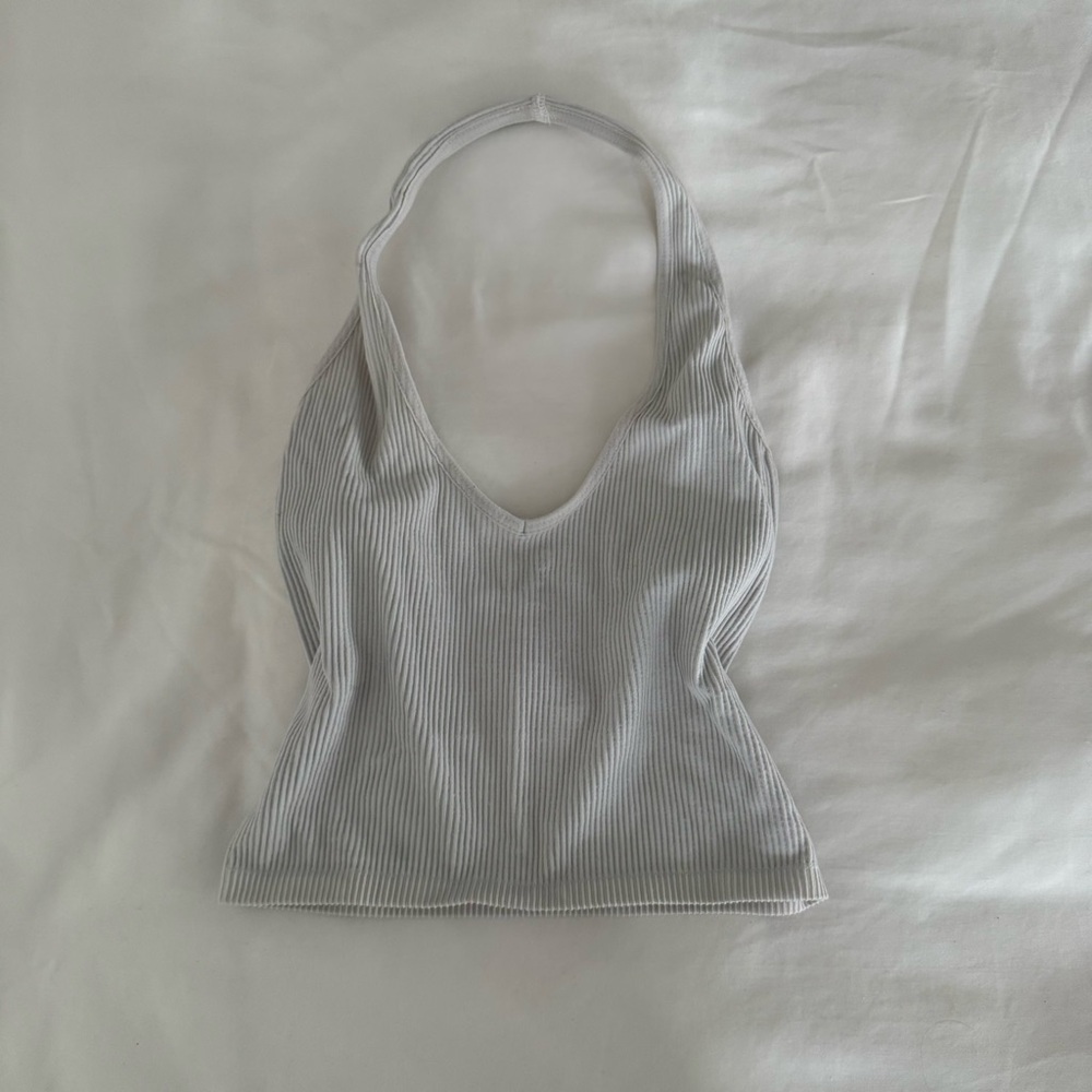 Urban Outfitters Gray Ribbed Halter Top